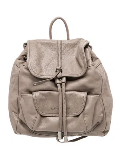 Pre-owned Lancaster Leather Backpack In Gray