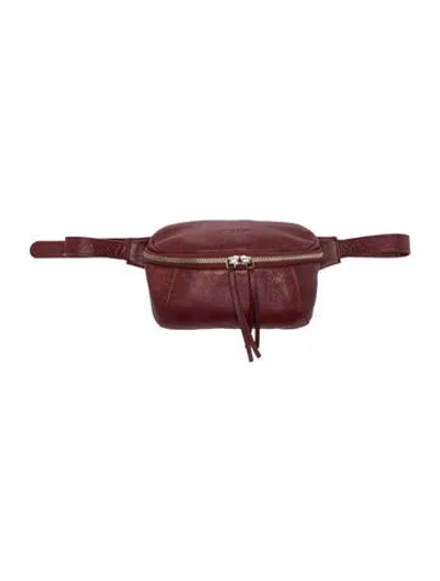 Pre-owned Lancaster Leather Belt Bag In Burgundy