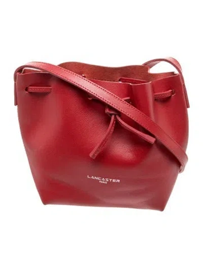 Pre-owned Lancaster Leather Bucket Bag In Red