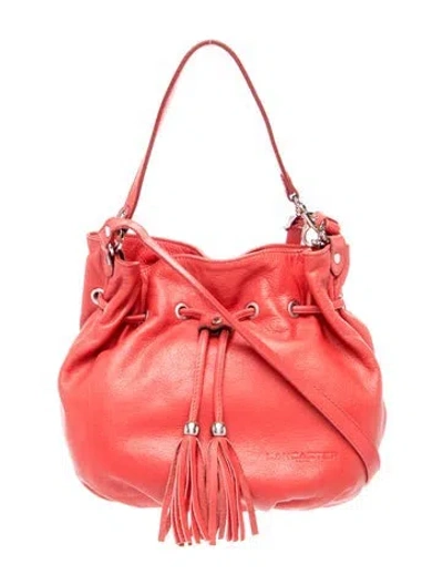 Pre-owned Lancaster Leather Bucket Bag In Red