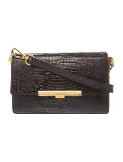 Pre-owned Lancaster Leather Crossbody Bag In Black