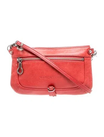 Pre-owned Lancaster Leather Crossbody Bag In Red