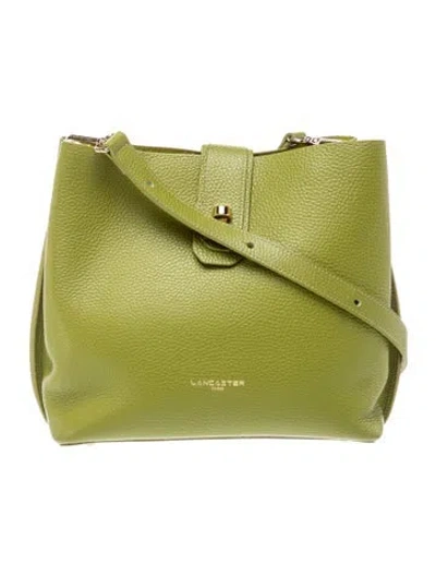 Pre-owned Lancaster Leather Messenger Bag In Green