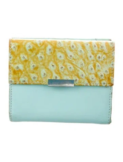 Pre-owned Lancaster Leather Printed Wallet In Green