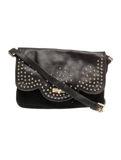 Pre-owned Lancaster Leather Shoulder Bag In Black