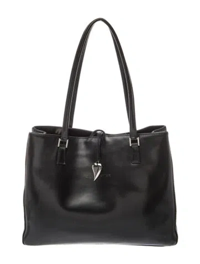 Pre-owned Lancaster Leather Shoulder Bag In Black