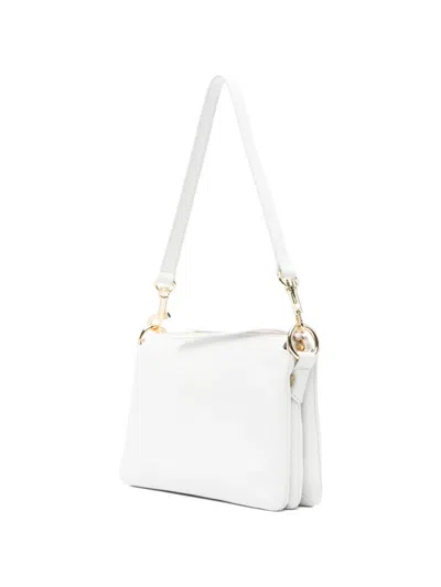 Lancaster Leather Shoulder Bag In White