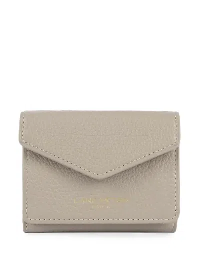 Lancaster Mini Tri-fold Grained-leather Wallet In Neutral
