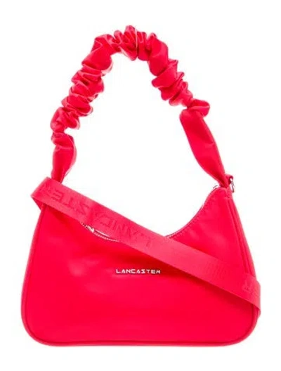 Pre-owned Lancaster Nylon Hobo In Red