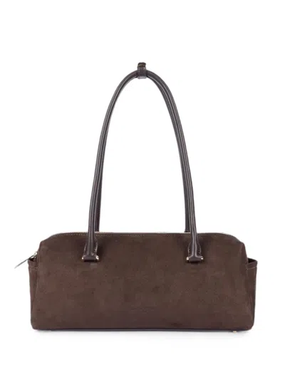 Lancaster Rectangle Suede Shoulder Bag In Brown