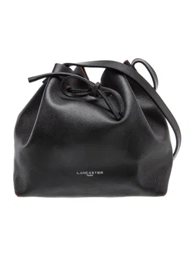 Pre-owned Lancaster Saffiano Leather Bucket Bag In Black