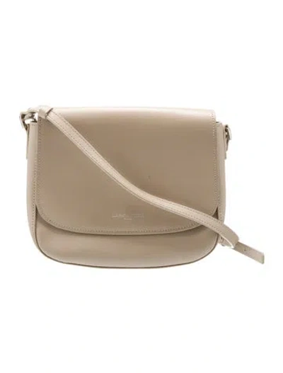 Pre-owned Lancaster Saffiano Leather Crossbody Bag In Neutral