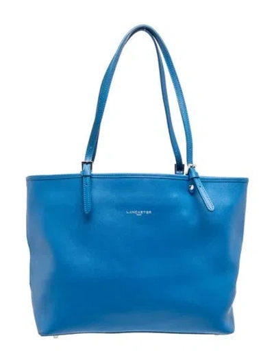 Pre-owned Lancaster Saffiano Leather Tote In Blue