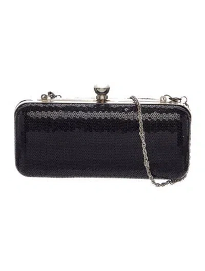 Pre-owned Lancaster Sequins Top Handle Bag In Black