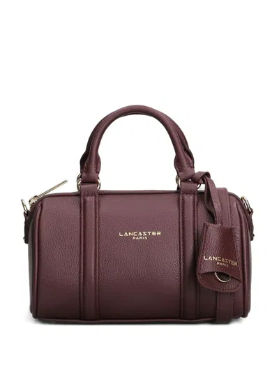 Lancaster Small Leather Tote Bag In Burgundy