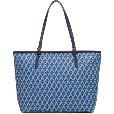Lancaster Zipped Shoulder Tote Bag L Ikon In Blue