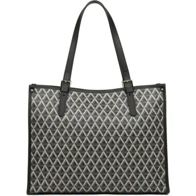 Lancaster Zipped Shoulder Tote Bag M Ikon In Black