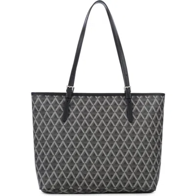 Lancaster Zipped Shoulder Tote Bag M Ikon In Noir