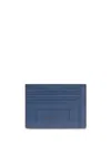 Lancel 6cc Logo-stamp Leather Card Holder In Blue
