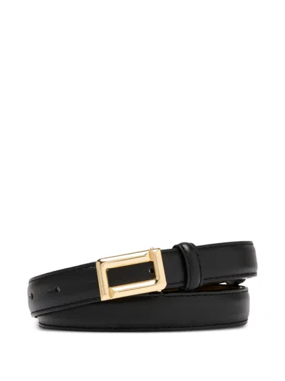 Lancel Angele Buckle-fastening Leather Belt In Black