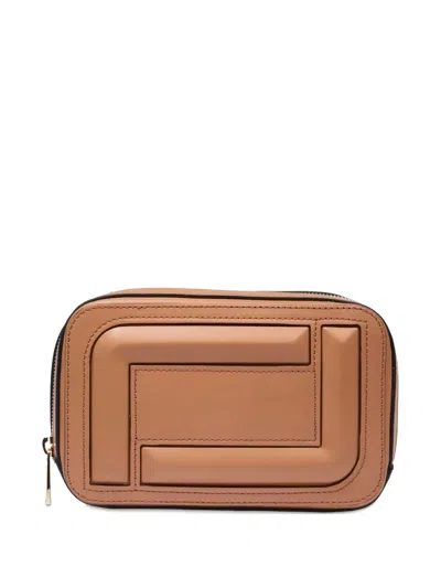 Lancel Angele Cuir Top-zip Bag In Brown