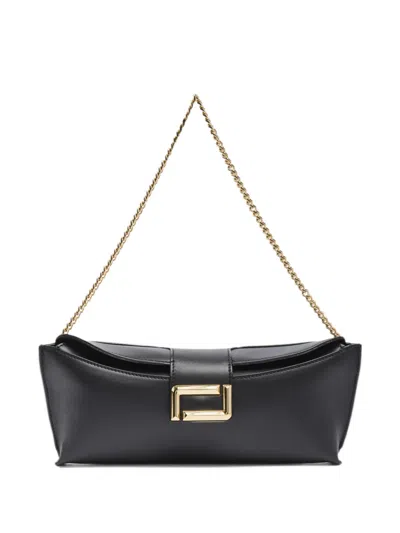 Lancel Angele Leather Shoulder Bag In Black