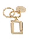Lancel Angele Signature Keyring In Gold