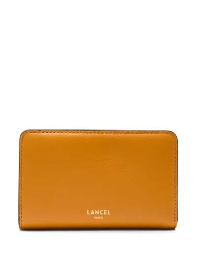 Lancel Bcbg Grained Leather Wallet In Orange