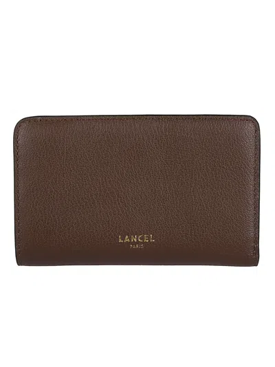 Lancel Bcbg Textured Leather Zip Wallet In Brown