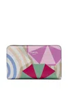 Lancel Beach Geometric Print Zip Wallet In Multi