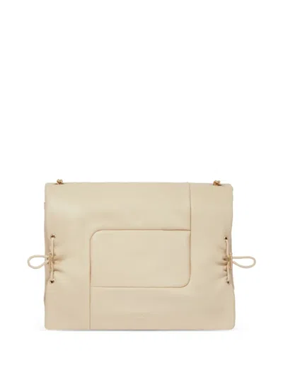 Lancel Billie Chain Leather Cross Body Bag In Neutral