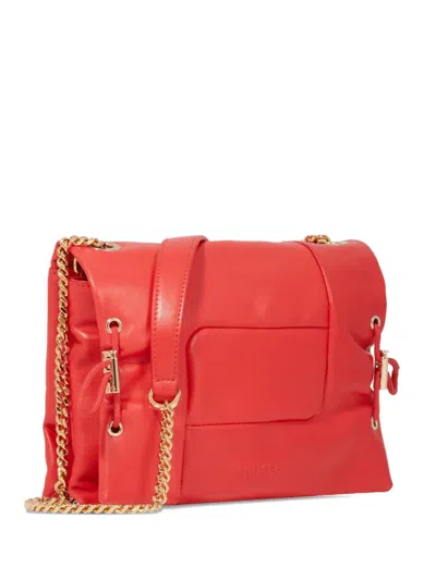 Lancel Billie Flap Chain Cross Body Bag In Red