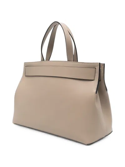 Lancel Buckle-detail Leather Tote Bag In Brown