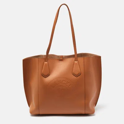 Pre-owned Lancel Camel Leather Shopper Tote In Tan