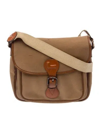 Pre-owned Lancel Canvas Messenger Bag In Brown
