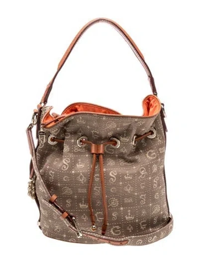 Pre-owned Lancel Canvas Top Handle Bag In Brown