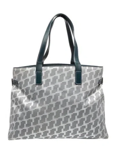 Pre-owned Lancel Canvas Tote In Blue