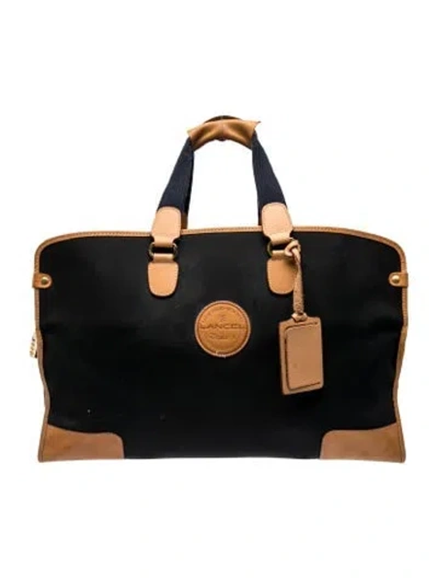 Pre-owned Lancel Canvas Weekender Bag In Black