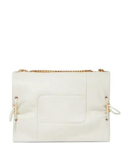 Lancel Chain Strap Shoulder Bag In White