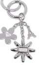 Lancel Champ De Mars Logo-engraved Keyring In Silver