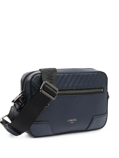 Lancel Charlie Embossed Leather Camera Bag In Blue