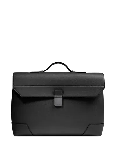 Lancel Charlie Flap Textured Briefcase In Black