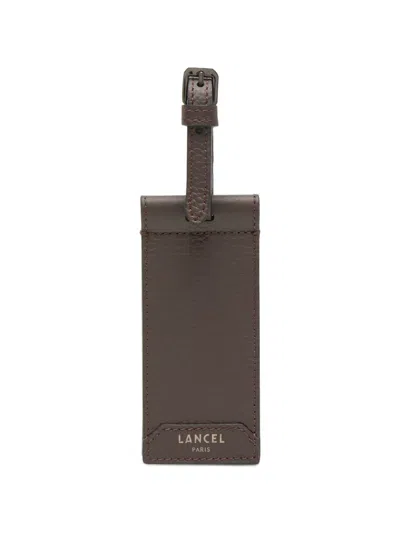 Lancel Charlie Grained Luggage Tag In Brown