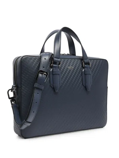 Lancel Charlie Monogram-embossed Laptop Bag In Blue