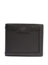 Lancel Compact Leather Wallet In Black