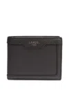 Lancel Compact Leather Wallet In Black