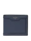 Lancel Compact Leather Wallet In Blue