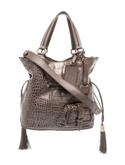 Pre-owned Lancel Crocodile Top Handle Bag In Brown