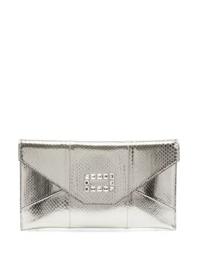 Lancel Crystal-embellished Snakeskin-effect Cross Body Bag In Blue