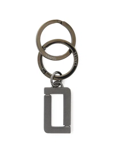 Lancel Double L Keyring In Gray